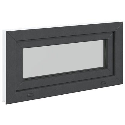 Basement Window RISOR 80 x 40 cm PVC and Glass Anthracite
