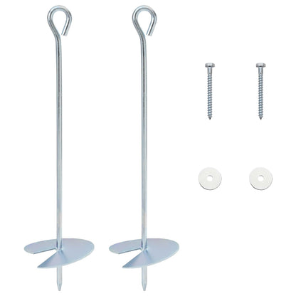 Earth anchor 2 pcs Silver Ø10 x 40 cm Galvanized Metal