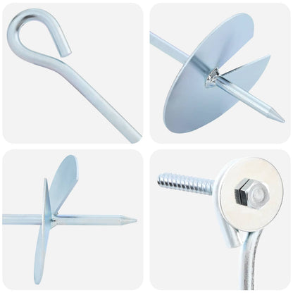 Earth anchor 4 pcs Silver Ø10 x 50 cm Galvanized Metal