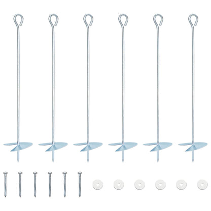 Earth anchor 6 pcs Silver Ø10 x 50 cm Galvanized Metal
