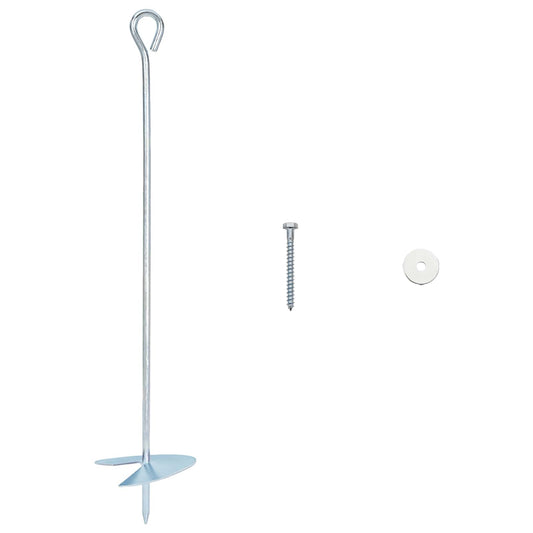 Earth anchor 10 pcs Ø10 x 50 cm Galvanized Metal Silver