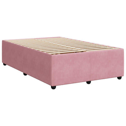LED Box Spring Bed with Mattress Pink 120 x 200 cm Velvet