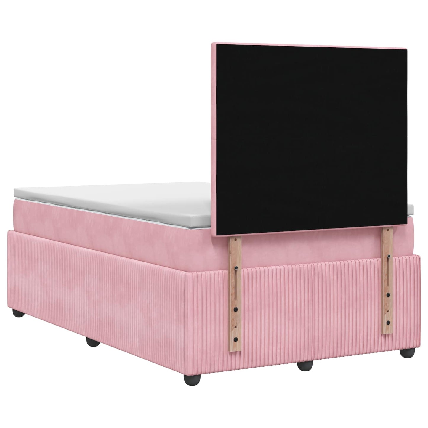 LED Box Spring Bed with Mattress Pink 120 x 200 cm Velvet