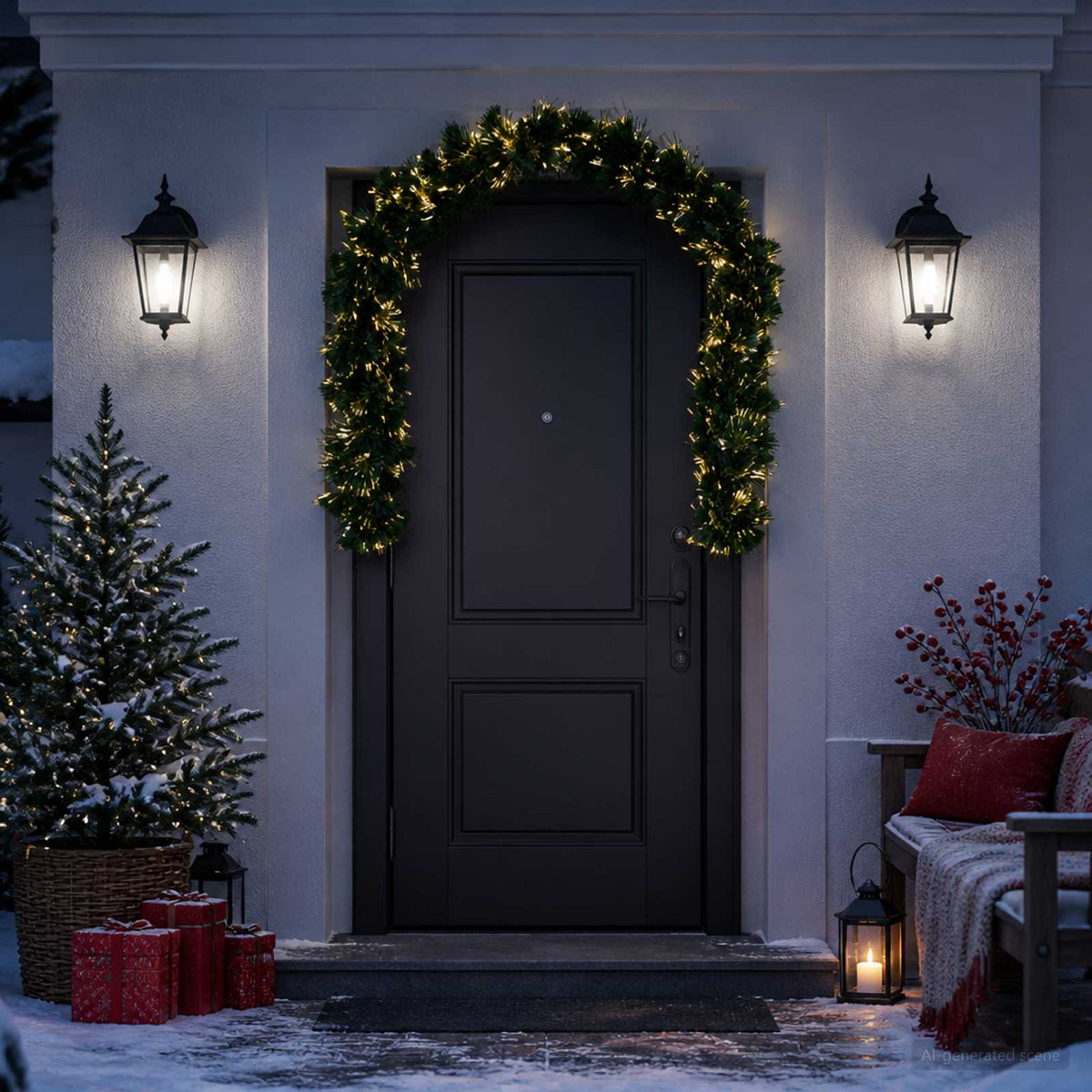 Christmas Garland 48 LEDs Warm White PVC