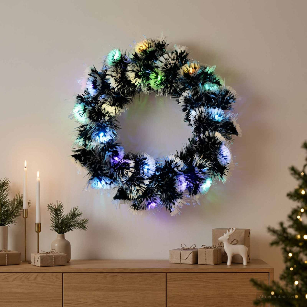 Christmas Garland 16 LEDs Multicolour steel