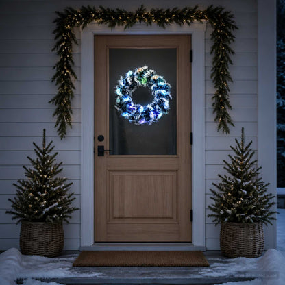 Christmas Garland 16 LEDs Multicolour steel