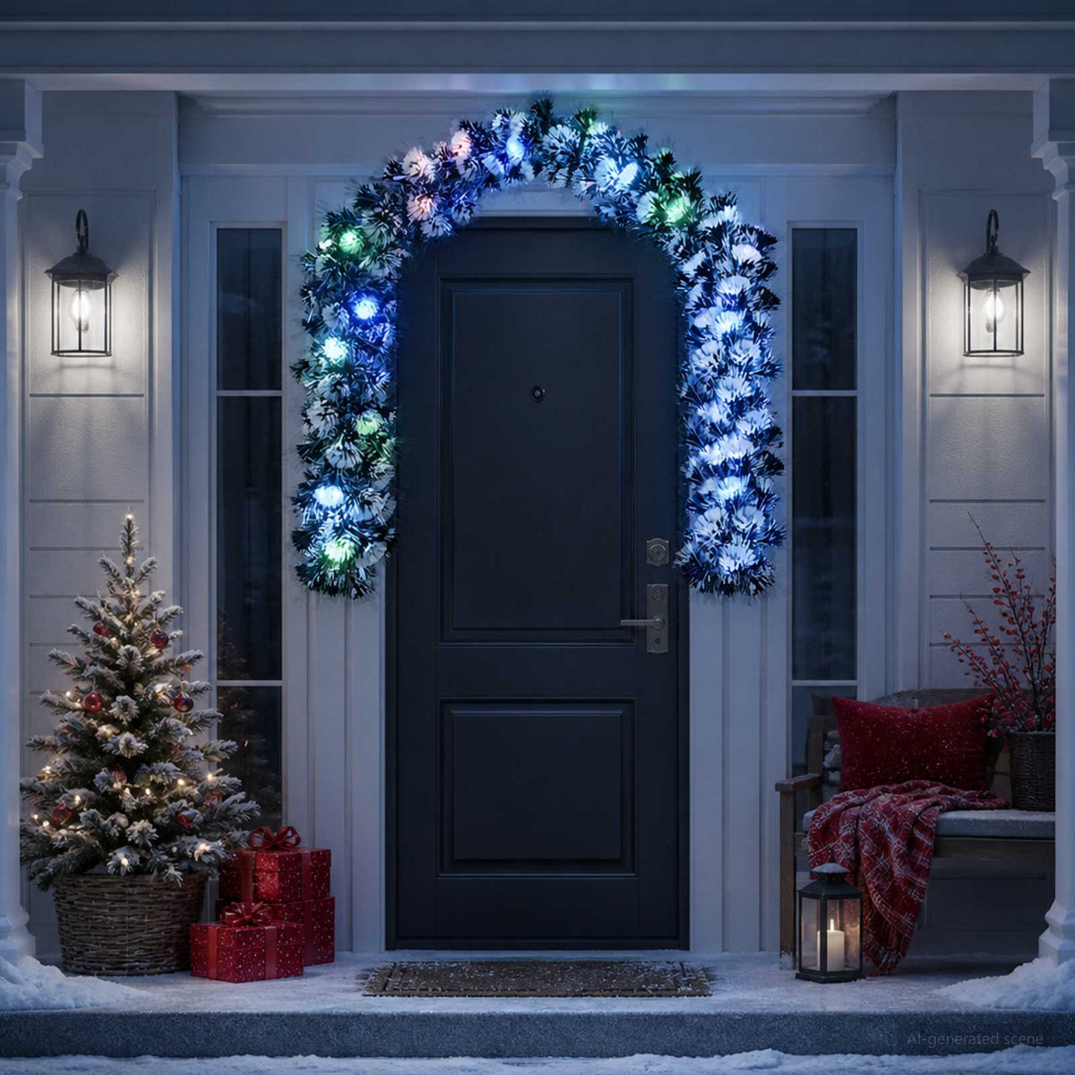 Christmas Garland 200 cm 16 LEDs Multicolour PET
