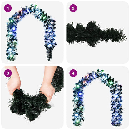 Christmas Garland 200 cm 16 LEDs Multicolour PET