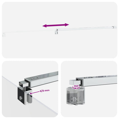 Shower Door Support Bar 70-120 cm for 6/8 mm Glass Chrome
