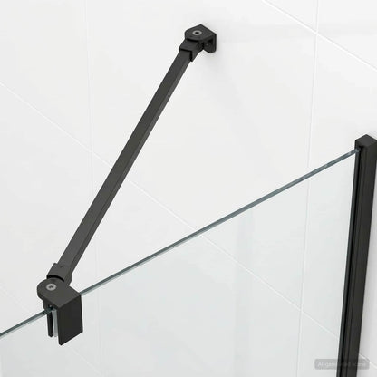Shower Door Support Bar 47.5 cm for 68/ mm Glass Black