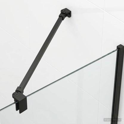Shower Door Support Bar 57.5 cm for 68/ mm Glass Black