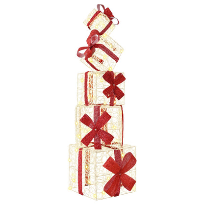 Gift Box Christmas Decoration 5 pcs 125 LEDs Warm White