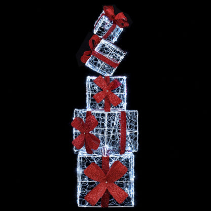 Gift Box Christmas Decoration 5 pcs 125 LEDs Cold White