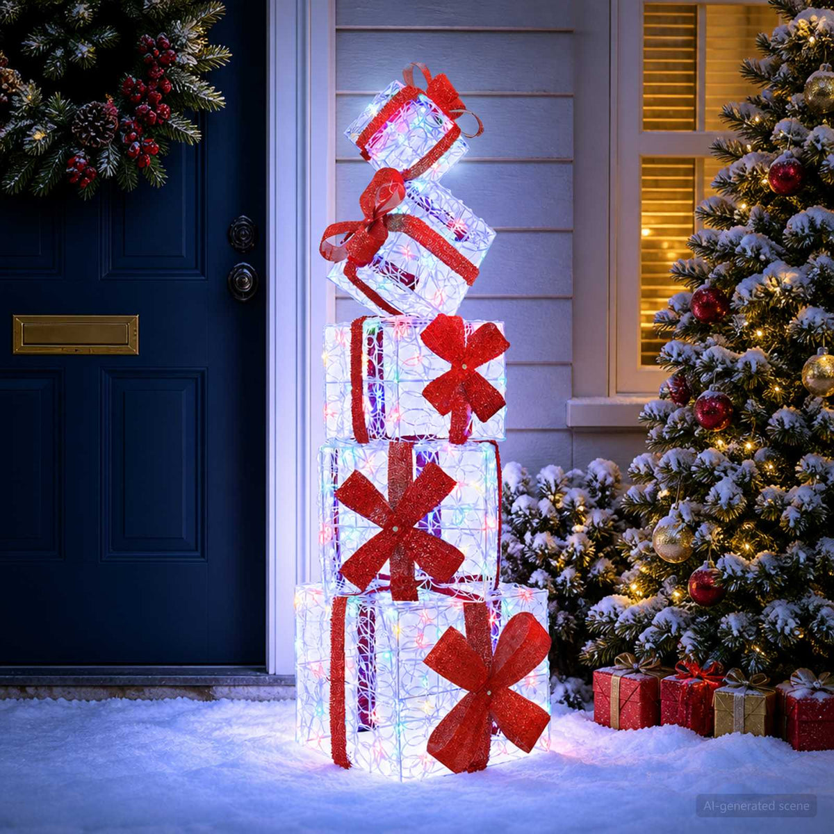 Gift Box Christmas Decoration 5 pcs 125 LEDs Multicolour