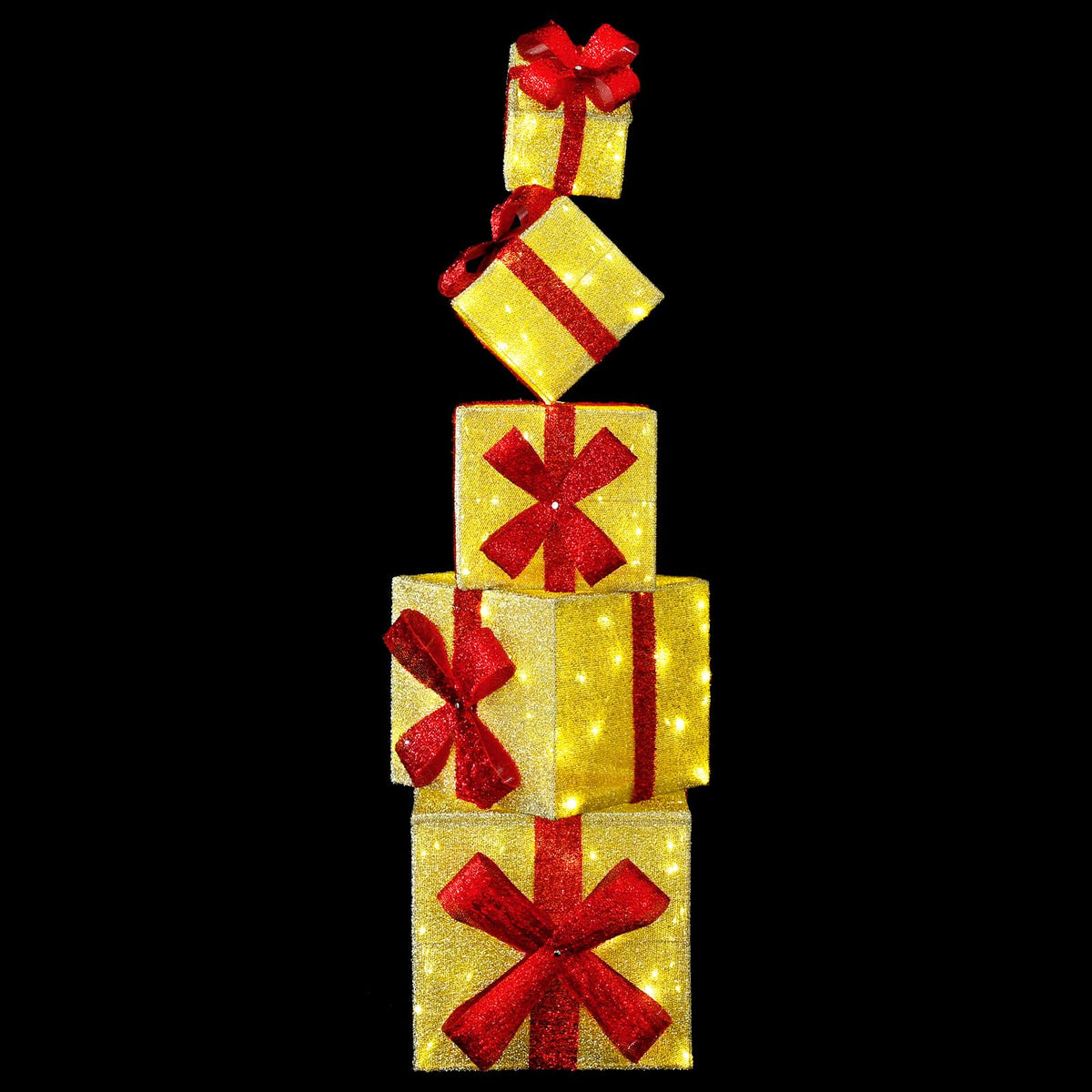 Gift Box Christmas Decoration 5 pcs 125 LEDs Warm White