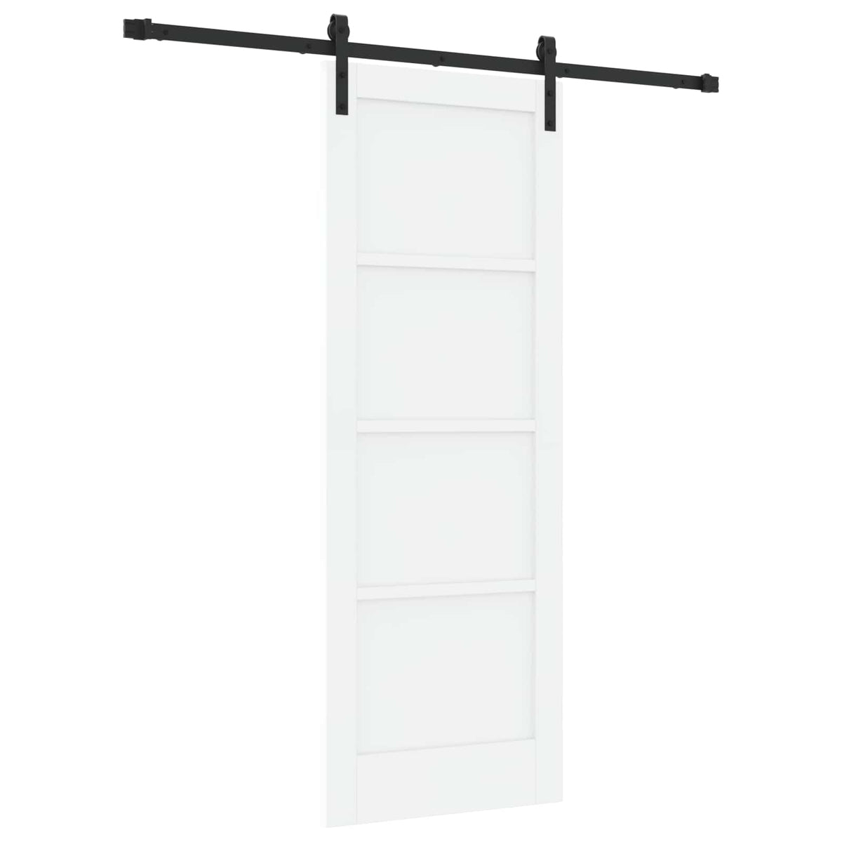 Sliding Door 73.5 x 198.5 cm Engineered Wood White and Black