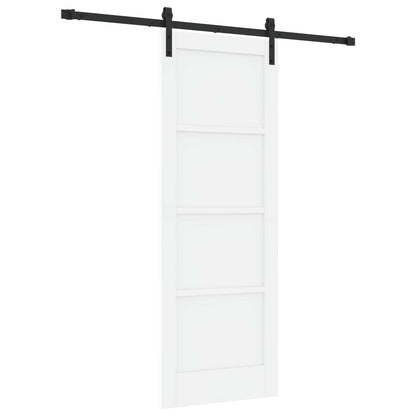 Sliding Door 73.5 x 198.5 cm Engineered Wood White and Black