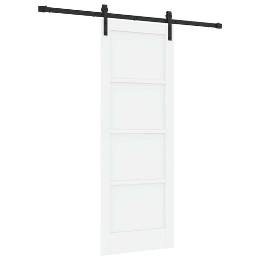 Sliding Door 73.5 x 198.5 cm Engineered Wood White and Black