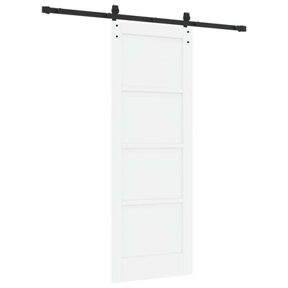Sliding Door 73.5 x 198.5 cm Engineered Wood White and Black