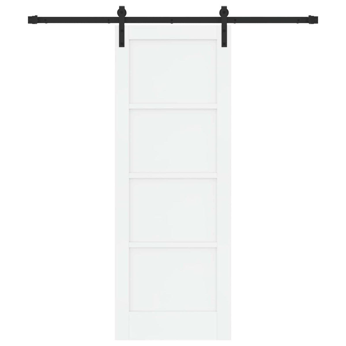 Sliding Door 73.5 x 198.5 cm Engineered Wood White and Black