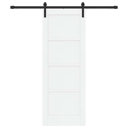 Sliding Door 73.5 x 198.5 cm Engineered Wood White and Black
