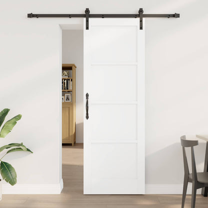 Sliding Door 73.5 x 211 cm Engineered Wood White and Black