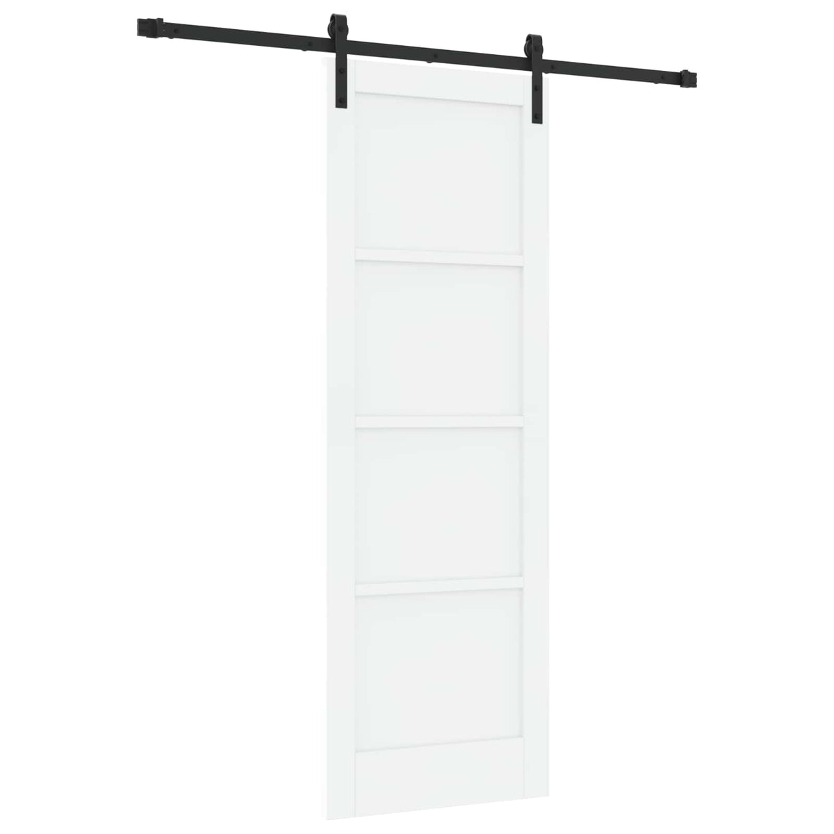 Sliding Door 73.5 x 211 cm Engineered Wood White and Black