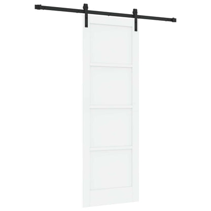 Sliding Door 73.5 x 211 cm Engineered Wood White and Black