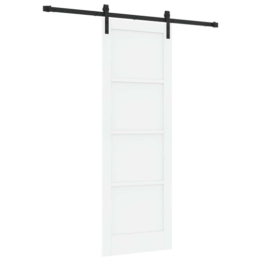 Sliding Door 73.5 x 211 cm Engineered Wood White and Black
