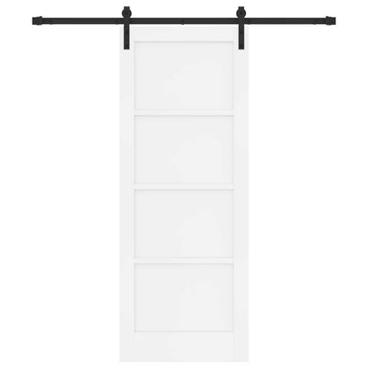 Sliding Door 78 x 202 cm Engineered Wood White and Black