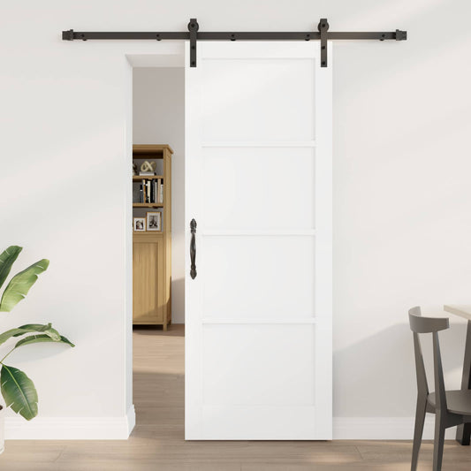 Sliding Door 78 x 211 cm Engineered Wood White and Black