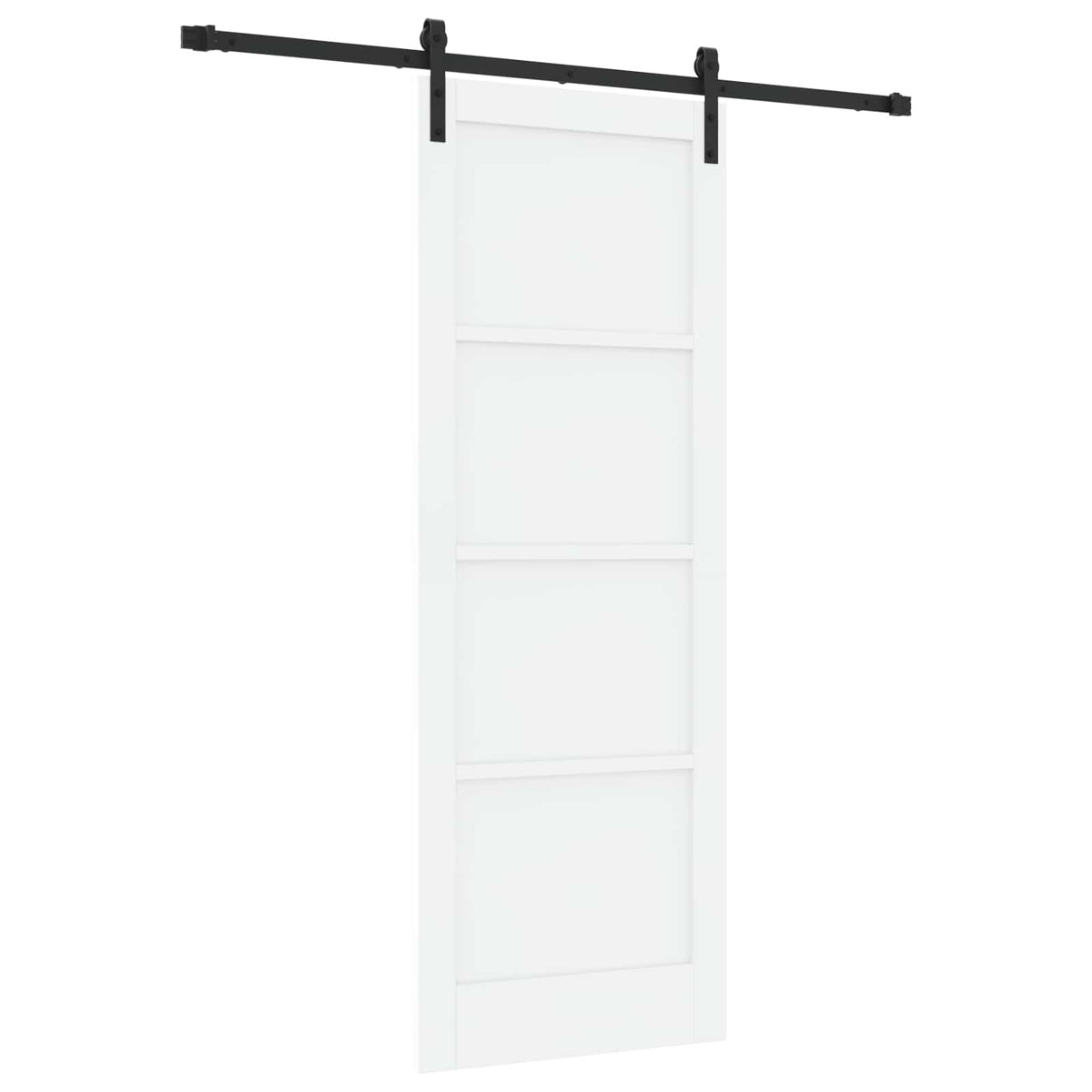 Sliding Door 78 x 211 cm Engineered Wood White and Black