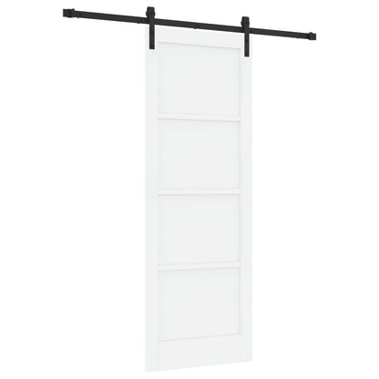Sliding Door 78 x 211 cm Engineered Wood White and Black
