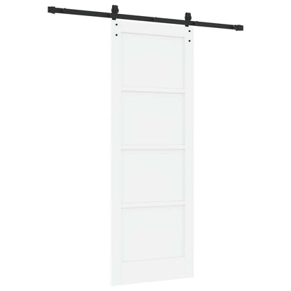 Sliding Door 78 x 211 cm Engineered Wood White and Black