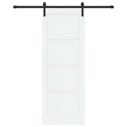 Sliding Door 78 x 211 cm Engineered Wood White and Black