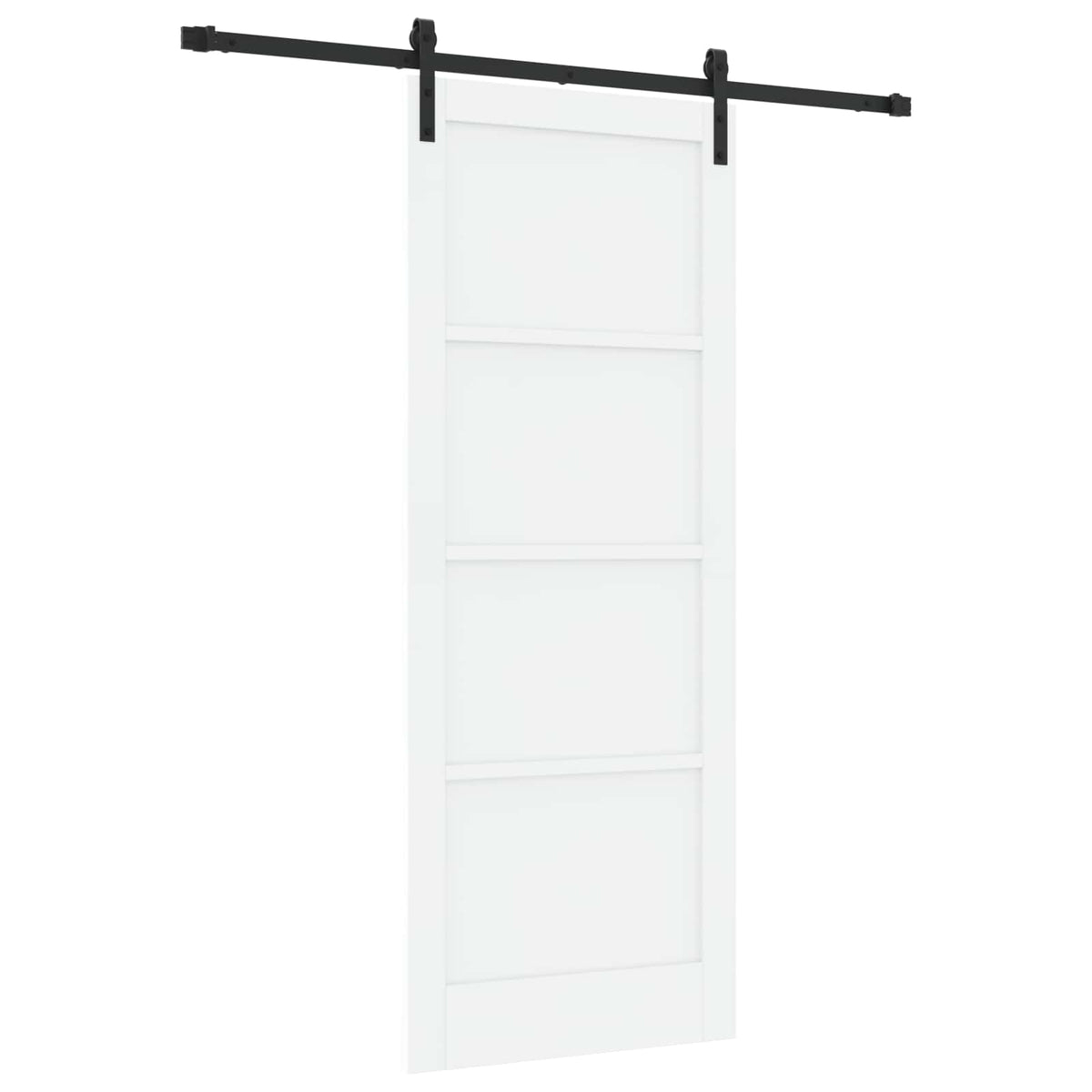 Sliding Door 83 x 211 cm Engineered Wood White and Black