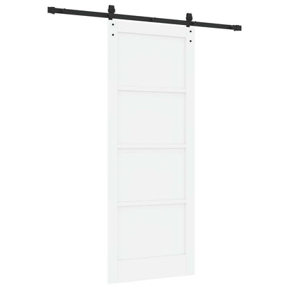 Sliding Door 83 x 211 cm Engineered Wood White and Black