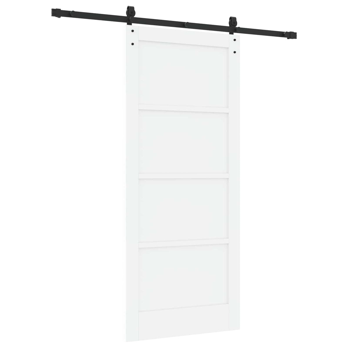 Sliding Door 86 x 198.5 cm Engineered Wood White and Black