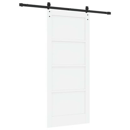 Sliding Door 86 x 198.5 cm Engineered Wood White and Black