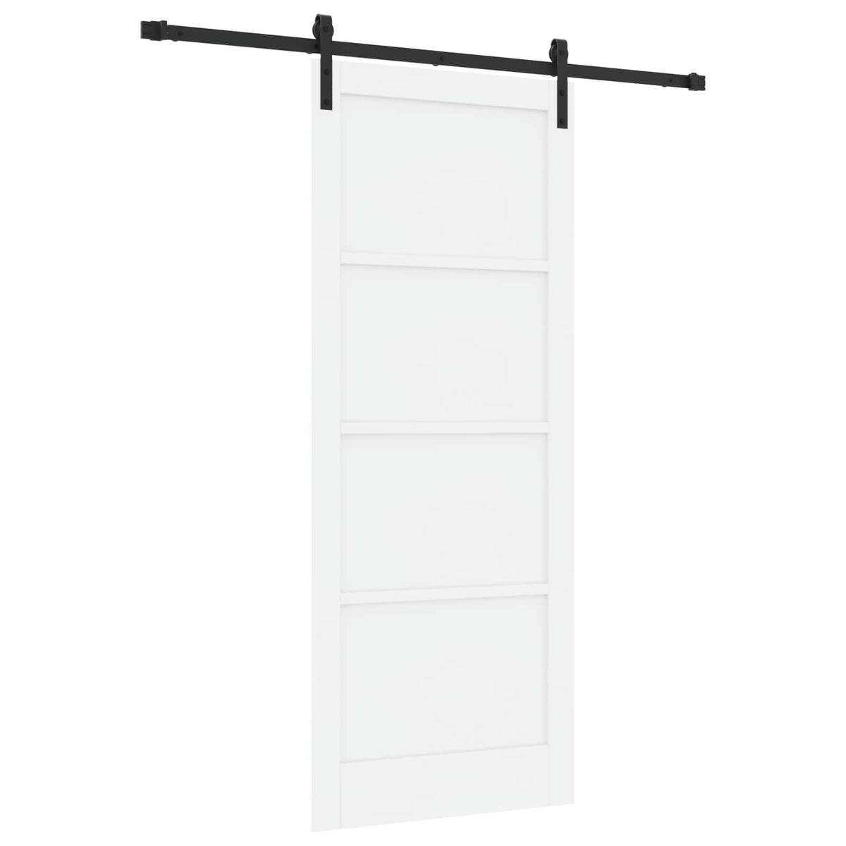 Sliding Door 86 x 211 cm Engineered Wood White and Black
