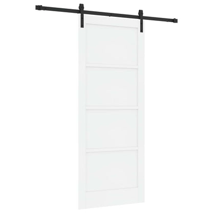 Sliding Door 86 x 211 cm Engineered Wood White and Black