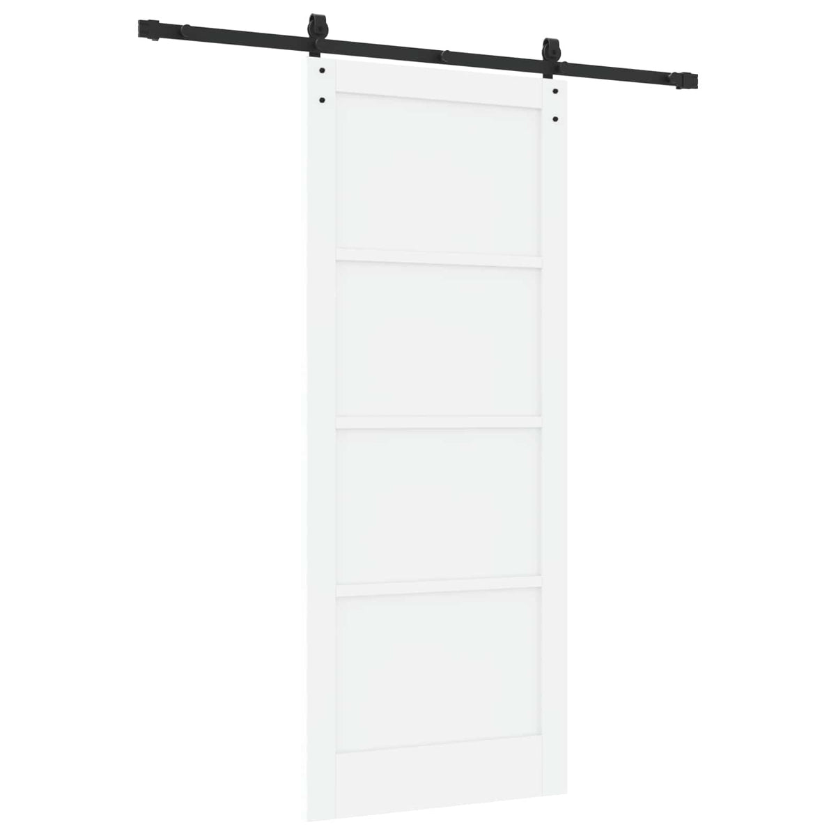 Sliding Door 86 x 211 cm Engineered Wood White and Black