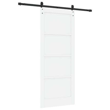 Sliding Door 86 x 211 cm Engineered Wood White and Black