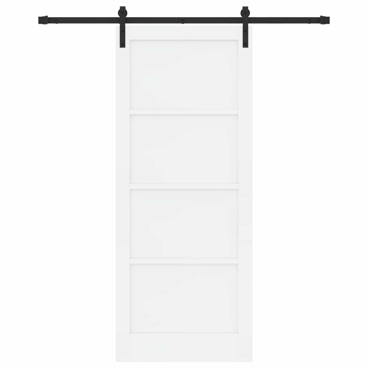 Sliding Door 86 x 211 cm Engineered Wood White and Black
