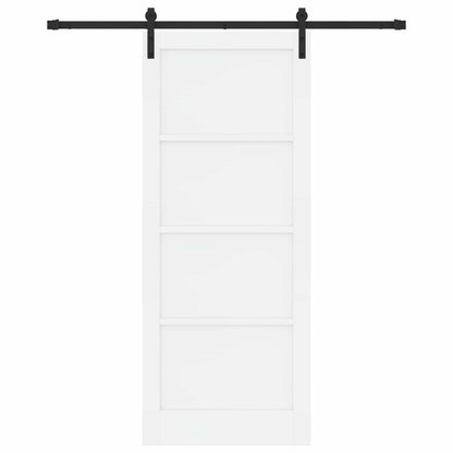 Sliding Door 86 x 211 cm Engineered Wood White and Black