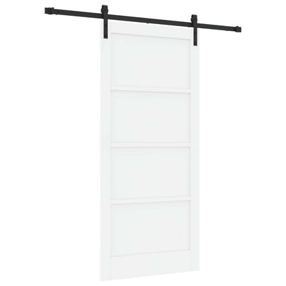 Sliding Door 93 x 202 cm Engineered Wood White and Black