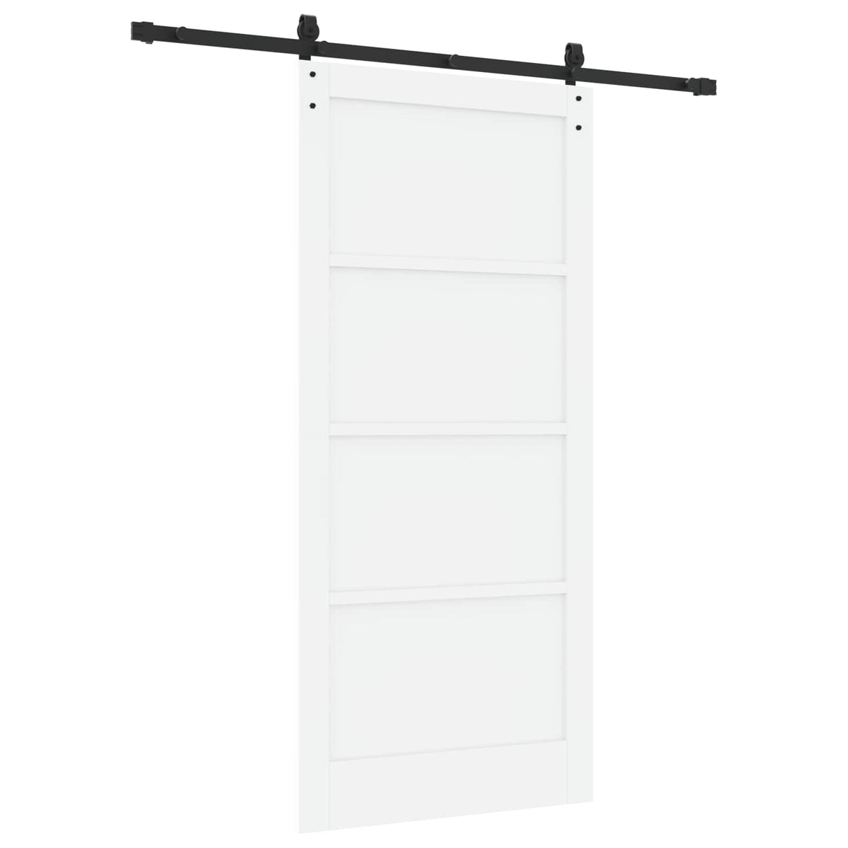 Sliding Door 93 x 202 cm Engineered Wood White and Black