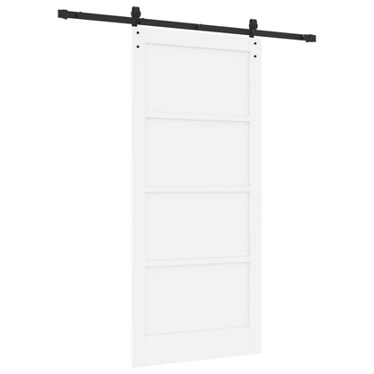 Sliding Door 93 x 202 cm Engineered Wood White and Black
