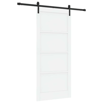 Sliding Door 93 x 211 cm Engineered Wood White and Black