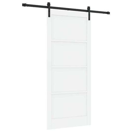 Sliding Door 93 x 211 cm Engineered Wood White and Black